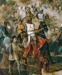 Herovering van Spanje: slag bij Las Navas de Tolosa op 16/07/1212 tussen het christelijke leger en het leger van de Moren. Detail met koning Alfons VIII