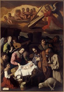 Aanbidding van de herders. Schilderij door Francisco de Zurbaran (1598-1664) 17e eeuw. Dim. 2,67 x 1,85 m. Grenoble, Museum voor Schone Kunsten door Francisco de Zurbaran