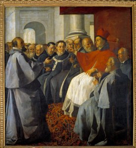 Sint Bonaventura op het Concilie van Lyon in 1274 door Francisco de Zurbaran