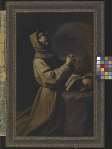St. Franciscus in meditatie door Francisco de Zurbaran
