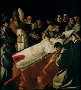 De Tentoonstelling van het Lichaam van St. Bonaventura (1221-74) na 1627 door Francisco de Zurbaran