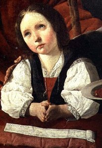 De Heilige Familie, detail van het Christuskind door Francisco de Zurbaran