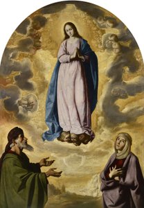 De onbevlekte ontvangenis met de heilige Joachim en de heilige Anna