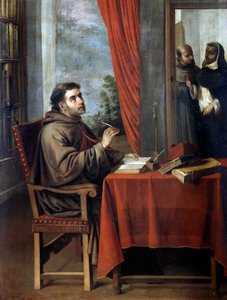 Bezoek van de Italiaanse theoloog en filosoof Sint Thomas van Aquino door Francisco de Zurbaran