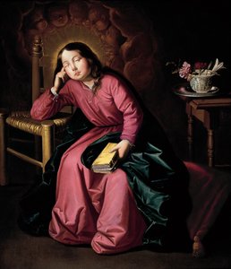 Het slapende kind Maria door Francisco de Zurbaran