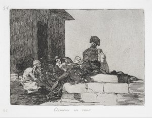 IJdele Klachten (Clamores en vano) uit de serie De Rampen van de Oorlog (Los Desastres de la Guerra) door Francisco de Goya