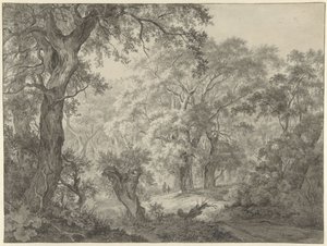 Boslandschap door Franciscus Andreas Milatz