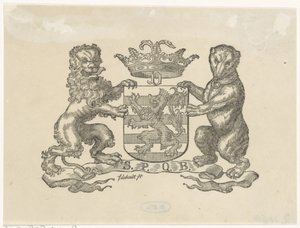Vignet met het wapen van de stad Bern door Franciscus Johannes de Hondt