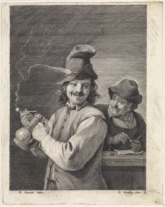 Boer met kruik en pijp door Franciscus van der Steen