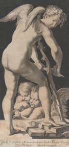 Cupido scherpt zijn boog