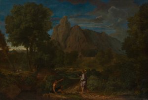 Mercurius en Battus door Francisque Millet
