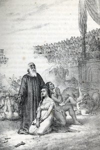 Romeinse oudheid: de christelijke martelaren in het amfitheater, tekening uit 