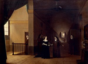 Mademoiselle de La Valliere treedt het klooster binnen, door Francois Marius Granet, Frankrijk door Francois Marius Granet