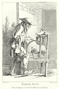 Messenslijper (gravure) door Francois (after) Boucher