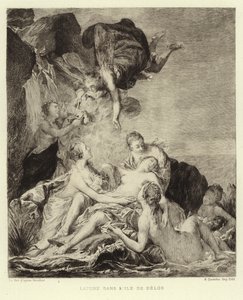 Latona op het Eiland Delos door Francois (after) Boucher