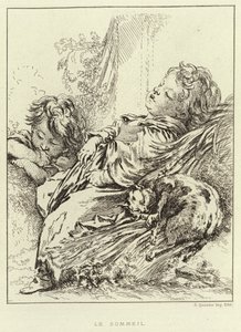De Slaap door Francois (after) Boucher