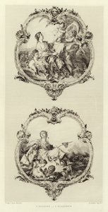 De geschiedenis, De welsprekendheid (gravure) door Francois (after) Boucher