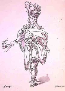 Opera Kostuum, uit de Menus Plaisirs Collectie, facsimile door A. Guillaumot Fils door Francois (after) Boucher