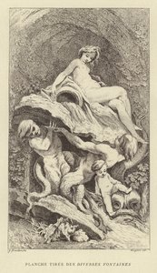 Blad uit Diverse Fonteinen (gravure) door Francois (after) Boucher