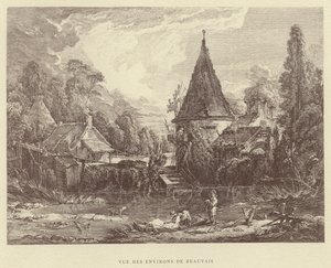 Uitzicht op de Omgeving van Beauvais door Francois (after) Boucher