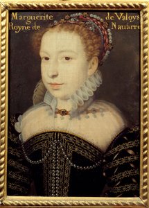 Portret van Marguerite de Valois (1553-1615) of Koningin Margot door Francois (after) Clouet