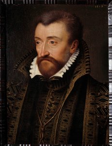 Portret van Antoine de Bourbon, Hertog van Vendome (1518-1562), vader van koning Hendrik IV. Schilderij van de school van François Clouet (1515-1572) 1560. Pau, musee du chateau