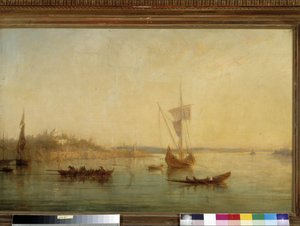 Zicht op de ingang van de Bosporus in Constantinopel