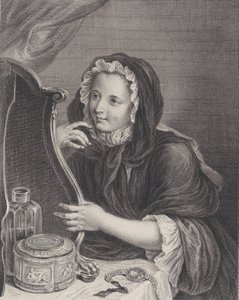 De Kokette Weduwe, 1724 door Francois Bernard Lepicie