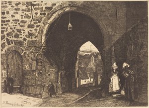 De Saint-Malo-poort in Dinan door François Bonvin
