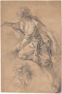 Een jongere die half knielt, met beide armen uitgestrekt door François Boucher