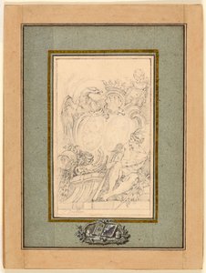 Wapenboekplaat voor Crozat, Baron de Thiers door François Boucher