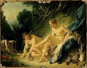 Diana verlaat het bad door François Boucher