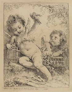 De tortelduif in de kooi door François Boucher