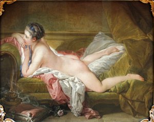 Liggend meisje door François Boucher