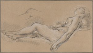 Liggende nimf door François Boucher