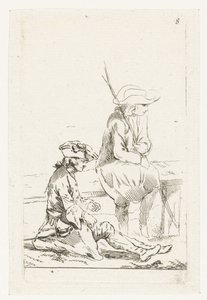 Soldaat en een boer door François Boucher
