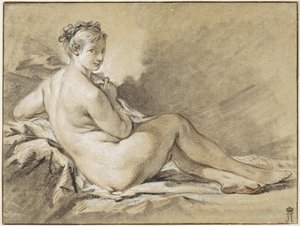 Studie van een vrouwelijk naakt - François Boucher (1703-1770)