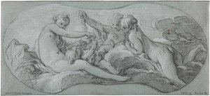 De drie Gratiën spelen met Cupido door François Boucher