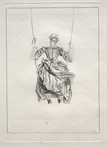 Vrouw op een Schommel, van Achteren Bekeken door François Boucher