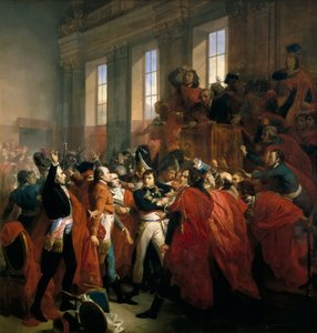 Generaal Bonaparte omringd door leden van de Raad van Vijfhonderd in Saint-Cloud, 10 november