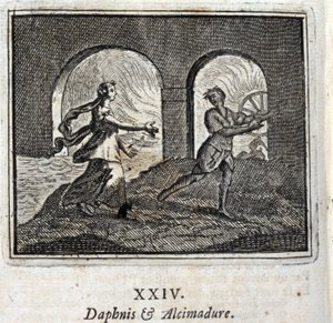 Daphnis en Alcimadura. Fabels door Jean de La Fontaine (1621-95). Illustratie door François Chauveau (1613-1676). Editie van 1728. door Francois Chauveau