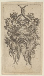 Satermasker met Gehaakte Hoorns en een Klimopkrans, uit Divers Masques, ca. 1635-45 door Francois Chauveau