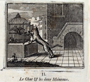 De Kat en de Twee Mussen door Francois Chauveau
