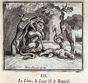 De Leeuw, de Wolf en de Vos door Francois Chauveau