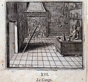 De kaars. Fabels van Jean de La Fontaine (1621-95). Illustratie door François Chauveau (1613-1676). Editie van 1728. door Francois Chauveau