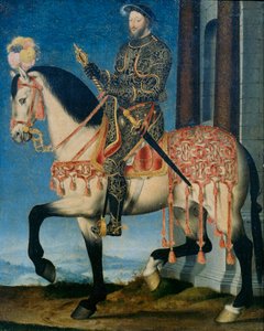 Portret van Frans I van Frankrijk te paard