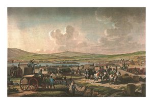 Napoleon bezoekt de belegeringswerken in Danzig geleid door maarschalk Lefebvre, 9 mei 1807, c1850 door Francois Dequevauviller