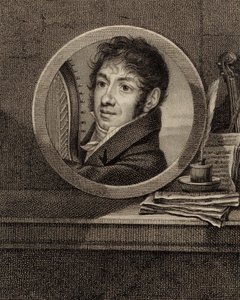 Portret van de harpist en componist Jean-Aimé Vernier 1769-1840, c. 1800 door Francois Dumont