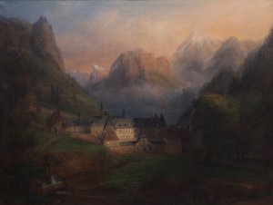 Algemeen uitzicht op het Grande Chartreuse-klooster 1870