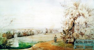 Uitzicht op het park van Monsieur Geruin in Marly-le-Roi, 1837